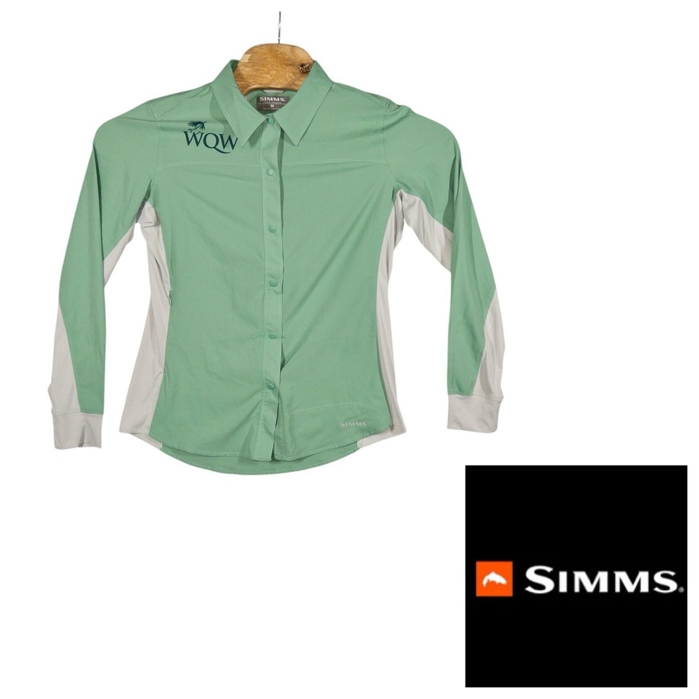 Simms Fishing Snap Front‎ Shirt Womens Medium Gorpcore Camping Outdoors Boating